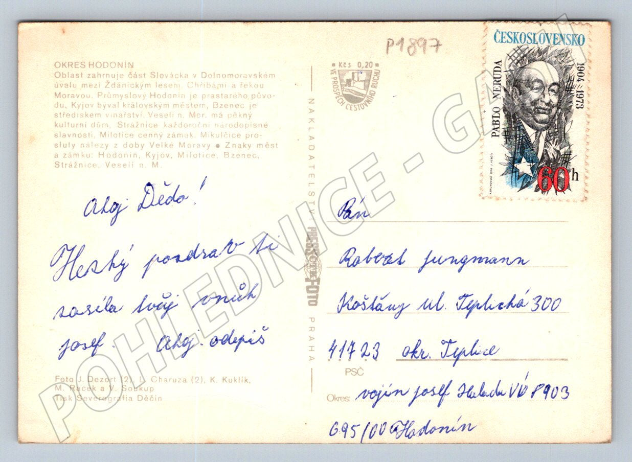 Pohlednice Hodonínsko Jihomoravský kraj PP více záběrů (P1897)