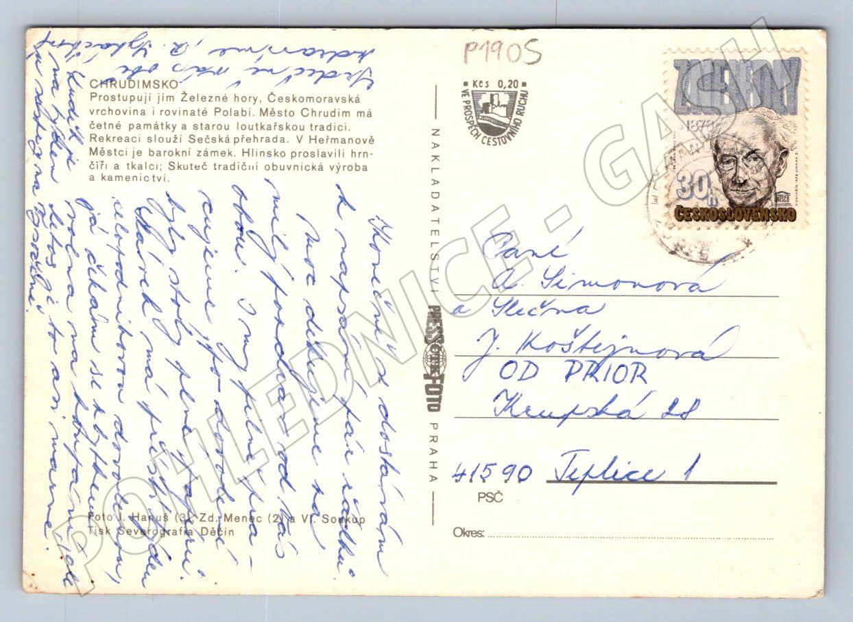 Pohlednice Chrudimsko více záběrů raz zn (P1905)