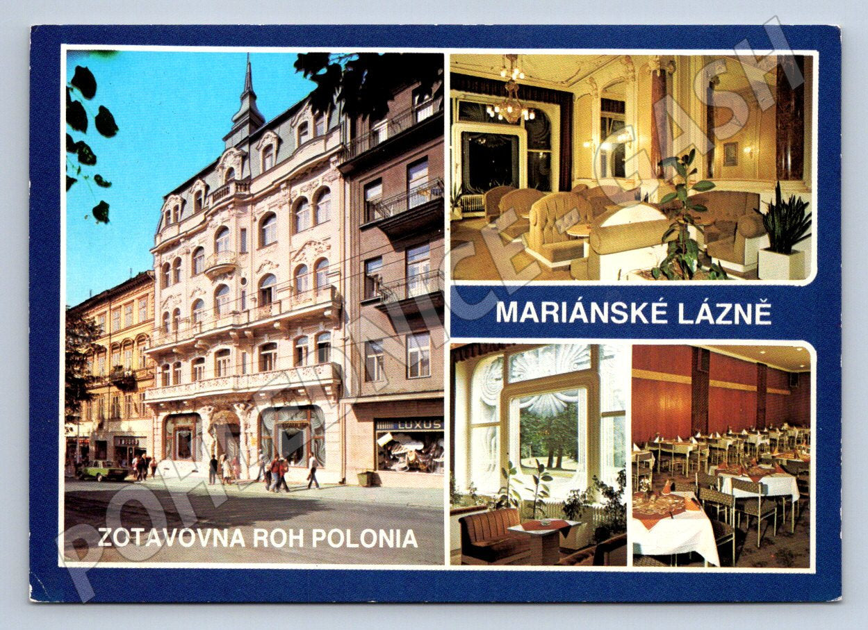 Pohlednice Mariánské Lázně zotavovna ROH Polonia interiér PP (P1923)