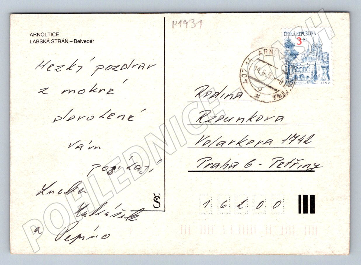 Pohlednice Arnoltice Labská stráň (P1931)