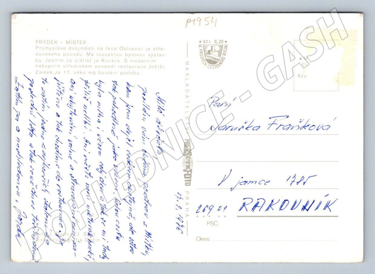 Pohlednice Frýdek Místek koláž (P1954)