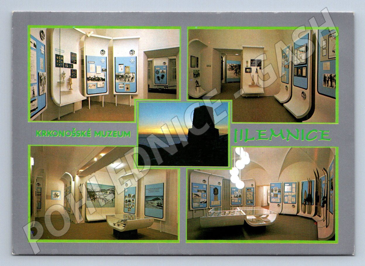 Pohlednice Jilemnice Krkonošské muzeum expozice lyžování (P1970)