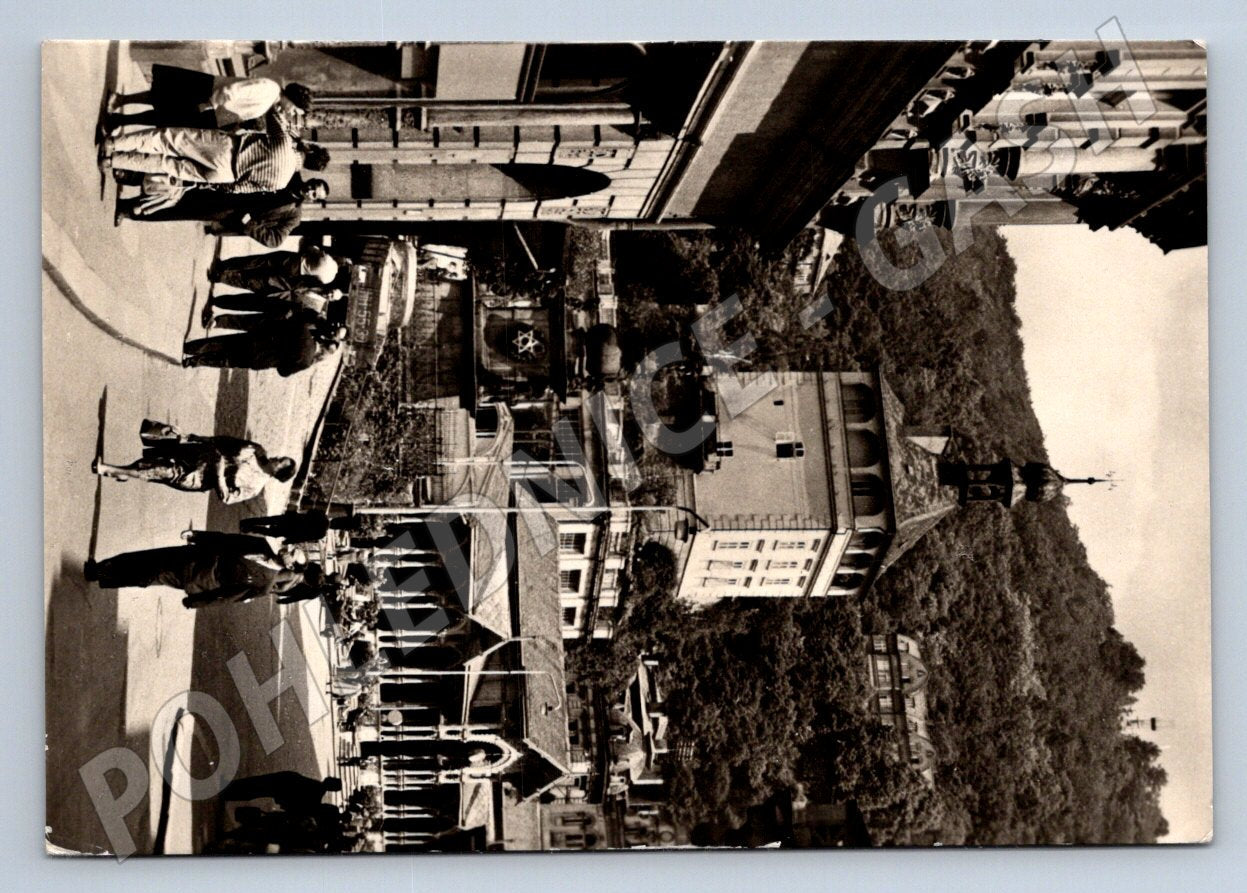 Pohlednice Karlovy Vary Tržní kolonáda Zámecká věž (P1988)