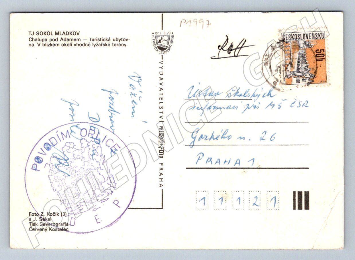 Pohlednice Mladkov Chalupa pod Adamem Orlické hory (P1997)