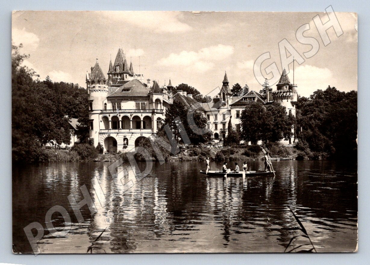 Pohlednice Žinkovy zámek u rybníka Československo 1976 (P1999)