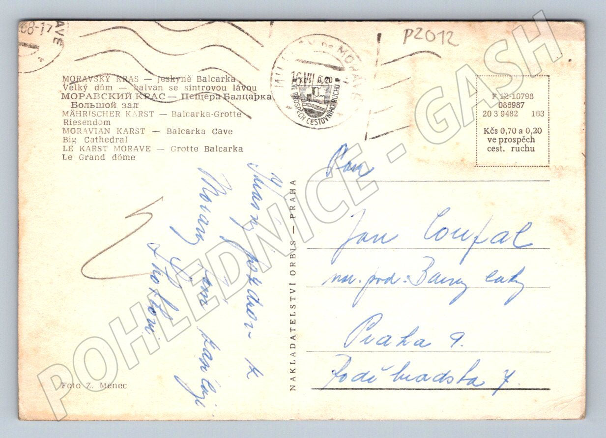 Pohlednice Moravský kras Jeskyně Balcarka Velký dóm (P2012)