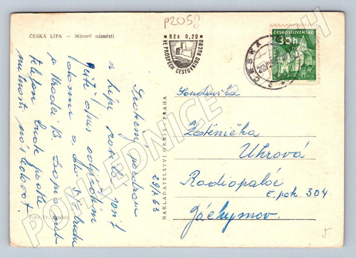 Pohlednice Česká Lípa Mírové náměstí ČSR (P2058)