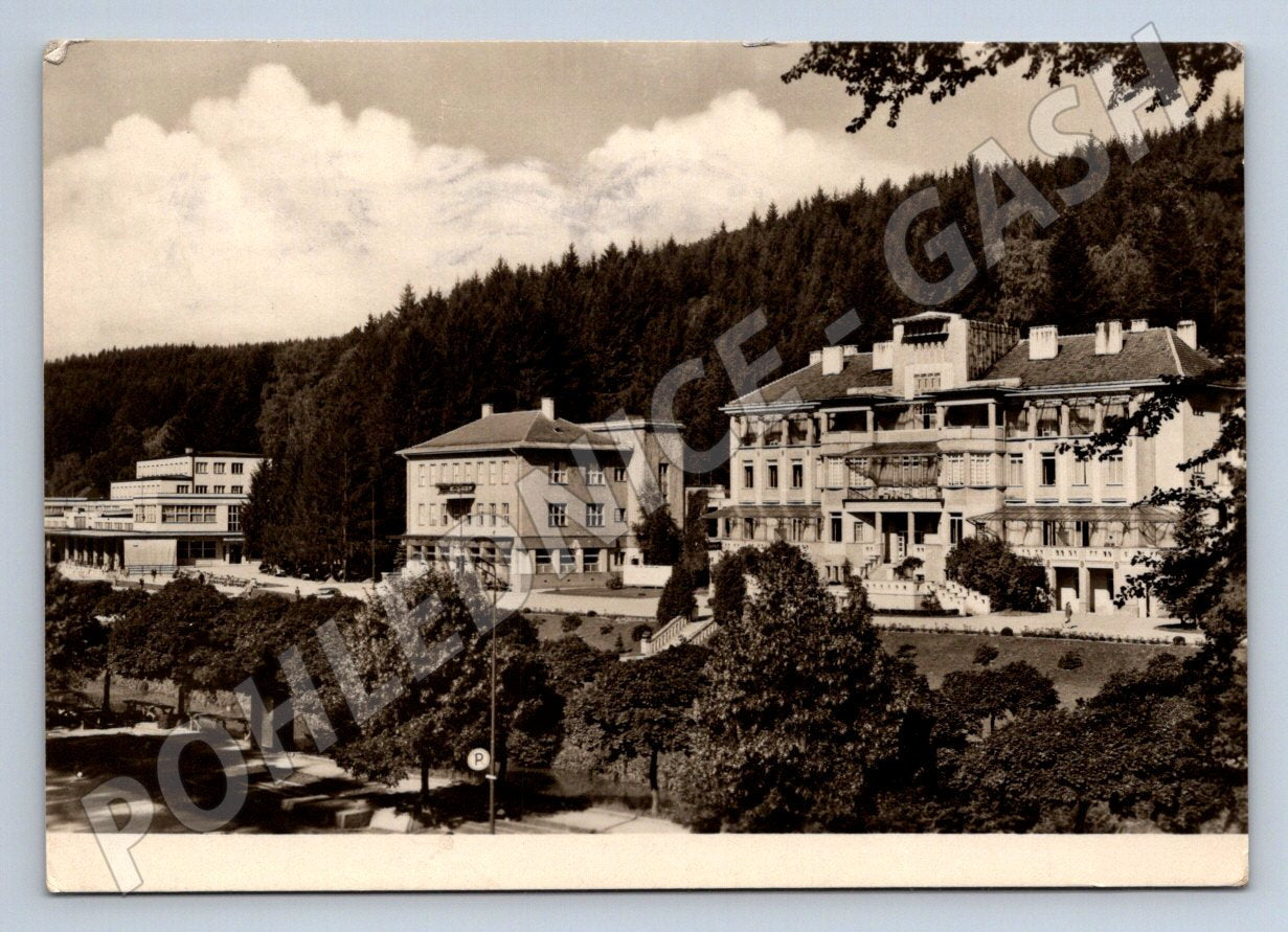 Pohlednice Luhačovice Smetanův dům správa lázní PP 1950 (P2076)