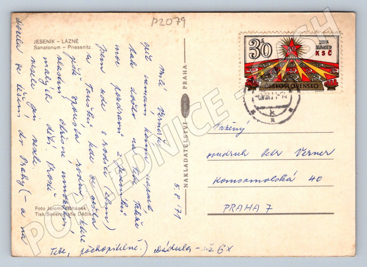 Pohlednice Jeseník lázně Priessnitz PP (P2079)