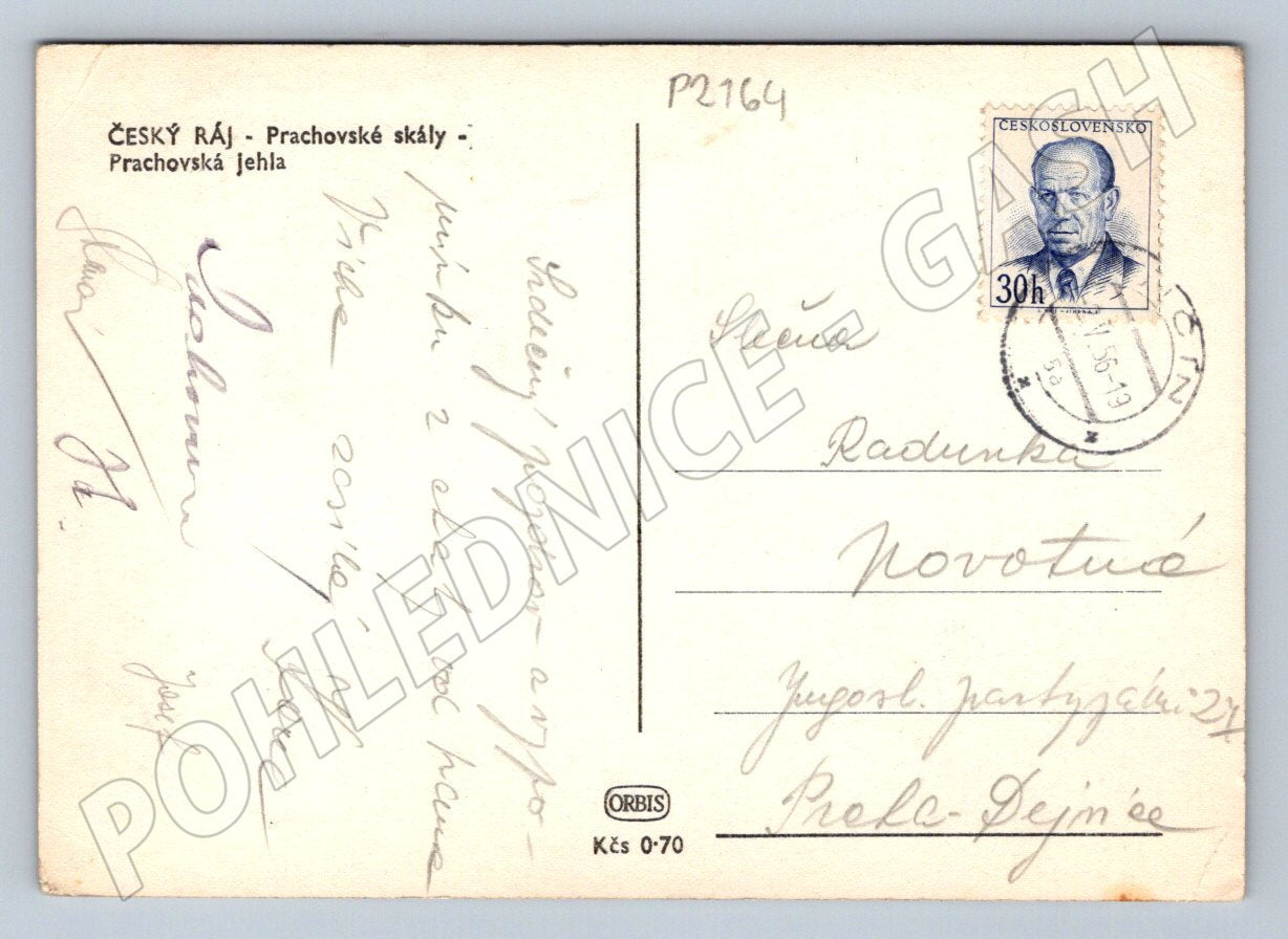 Pohlednice Český ráj Prachovská jehla PP 1953 (P2164)