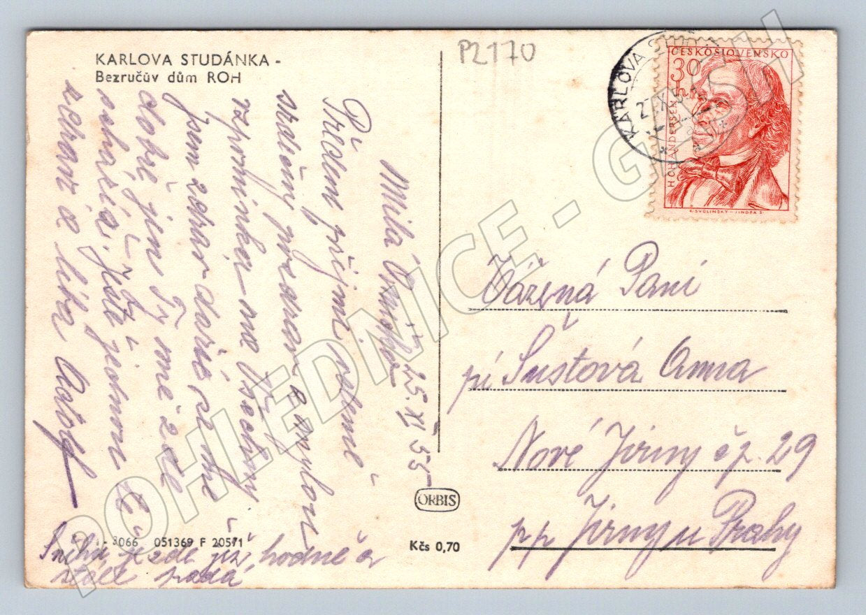 Pohlednice Karlova Studánka Bezručův dům ROH (P2170)