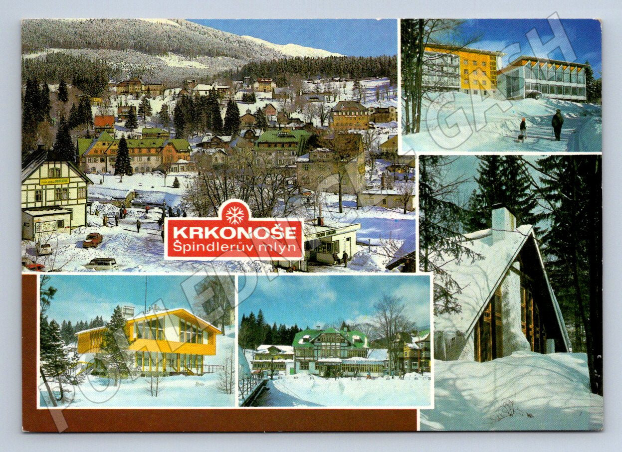 Pohlednice Špindlerův Mlýn zimní více záběrů (P2182)
