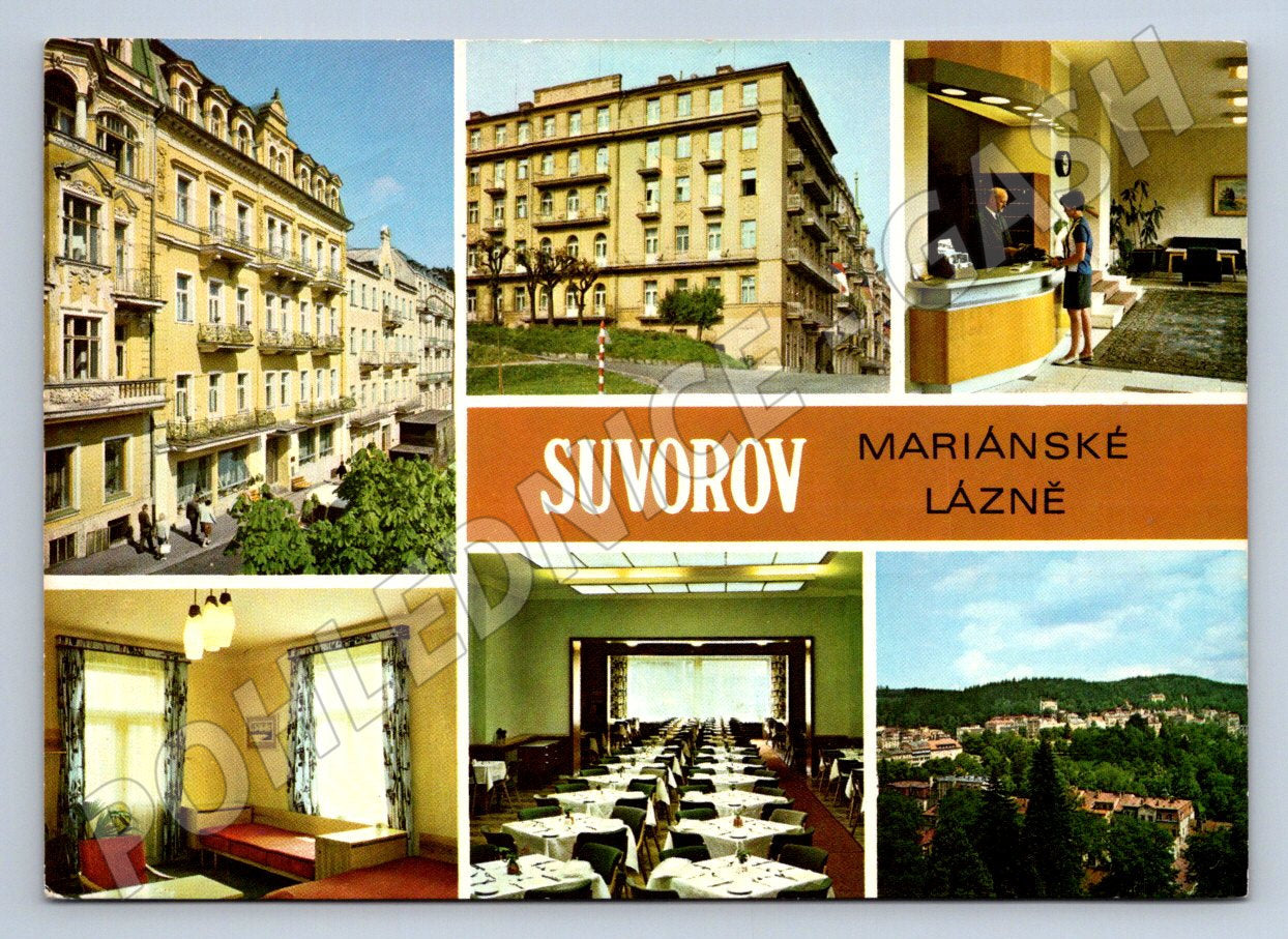 Pohlednice Mariánské Lázně Suvorov 1974 velký formát (P2263)