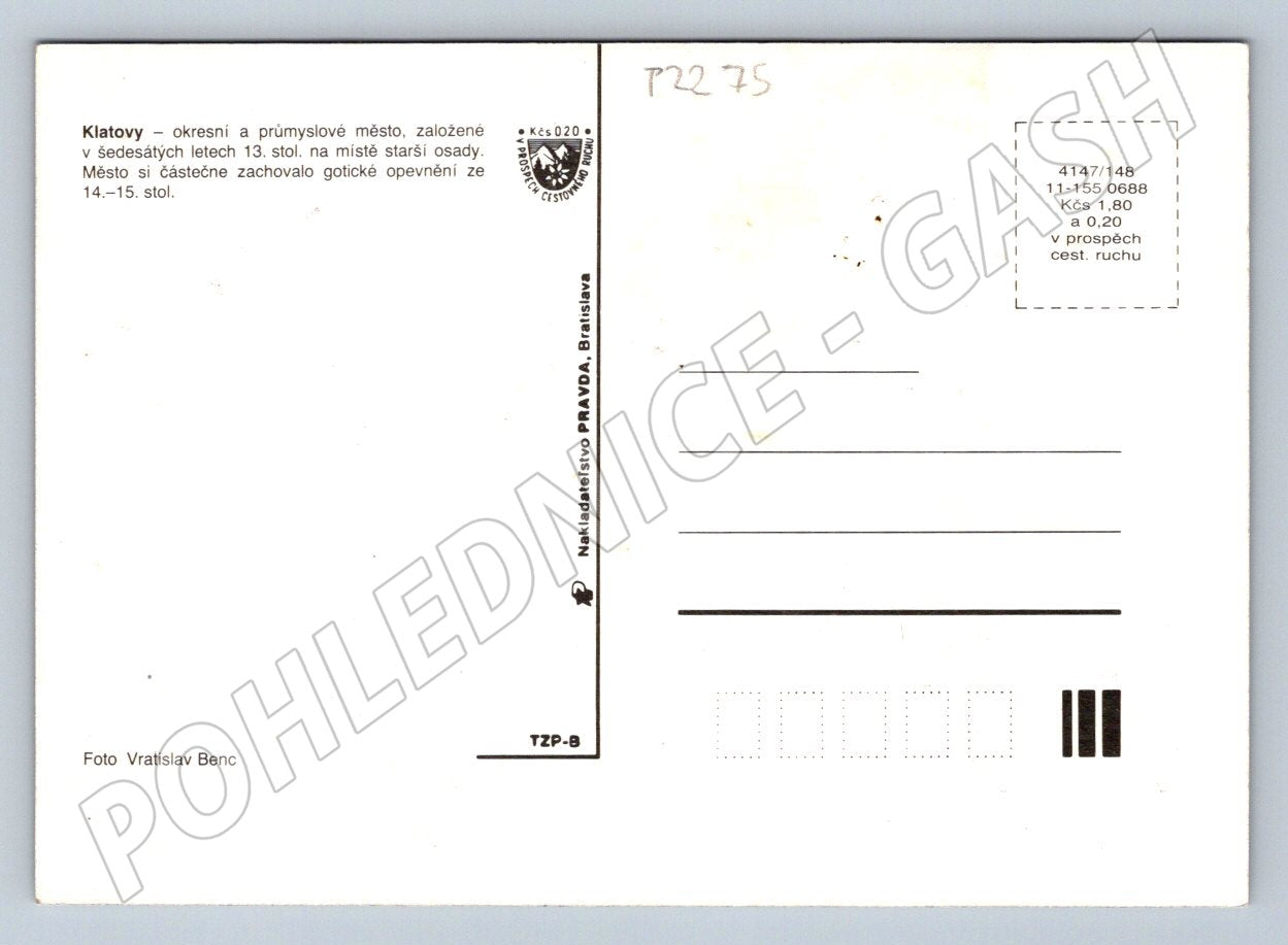 Pohlednice Klatovy více záběrů velký formát (P2275)