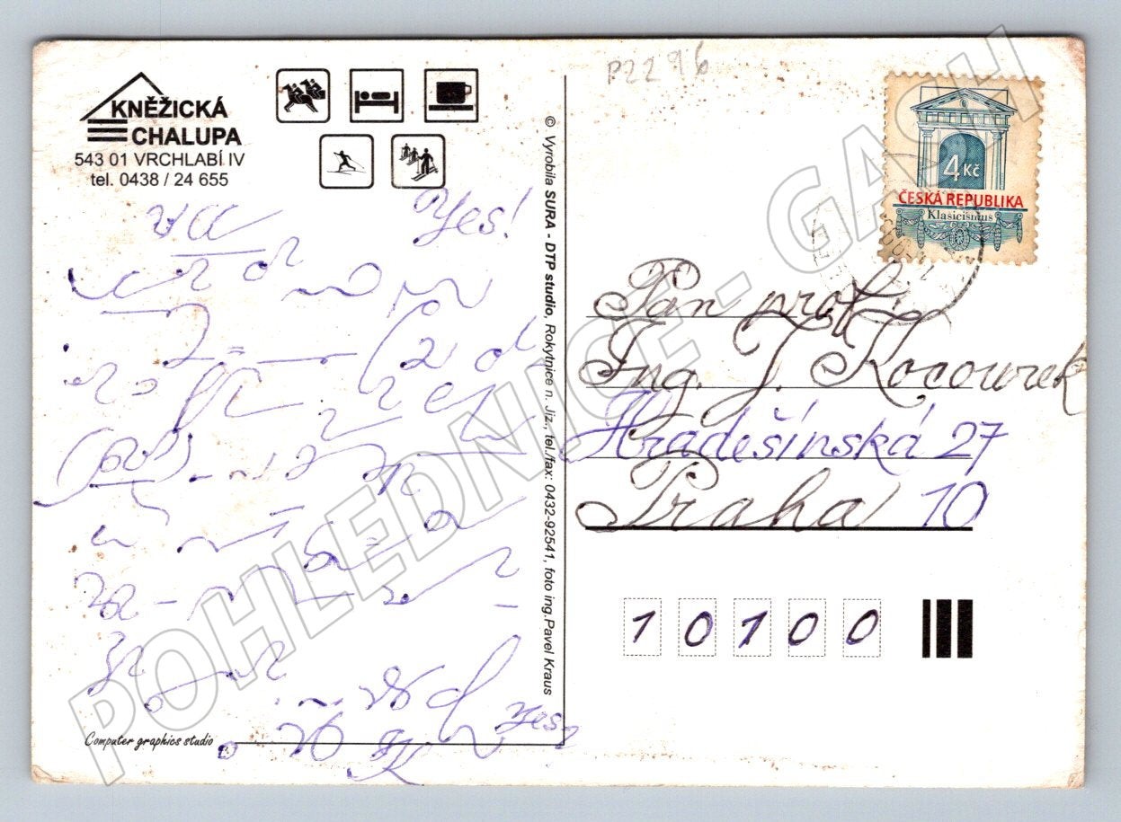 Pohlednice Kněžická chalupa Vrchlabí koně interiéry (P2296)