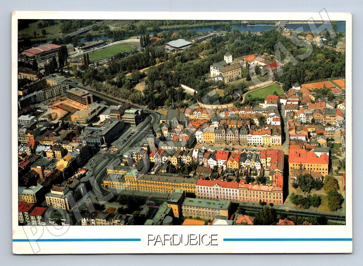 Pohlednice Pardubice letecký pohled PP 1994 (P2306)