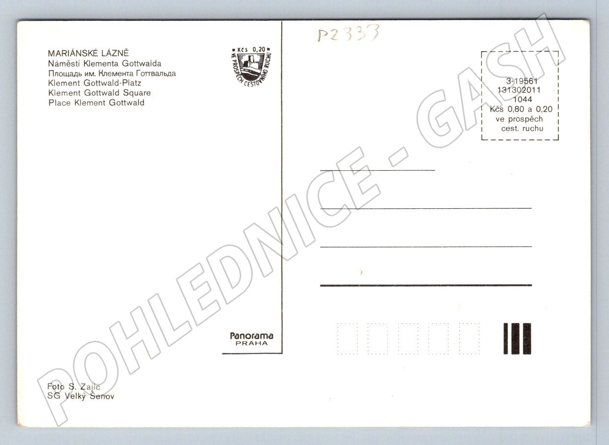 Pohlednice Mariánské Lázně náměstí Klementa Gottwalda (P2333)
