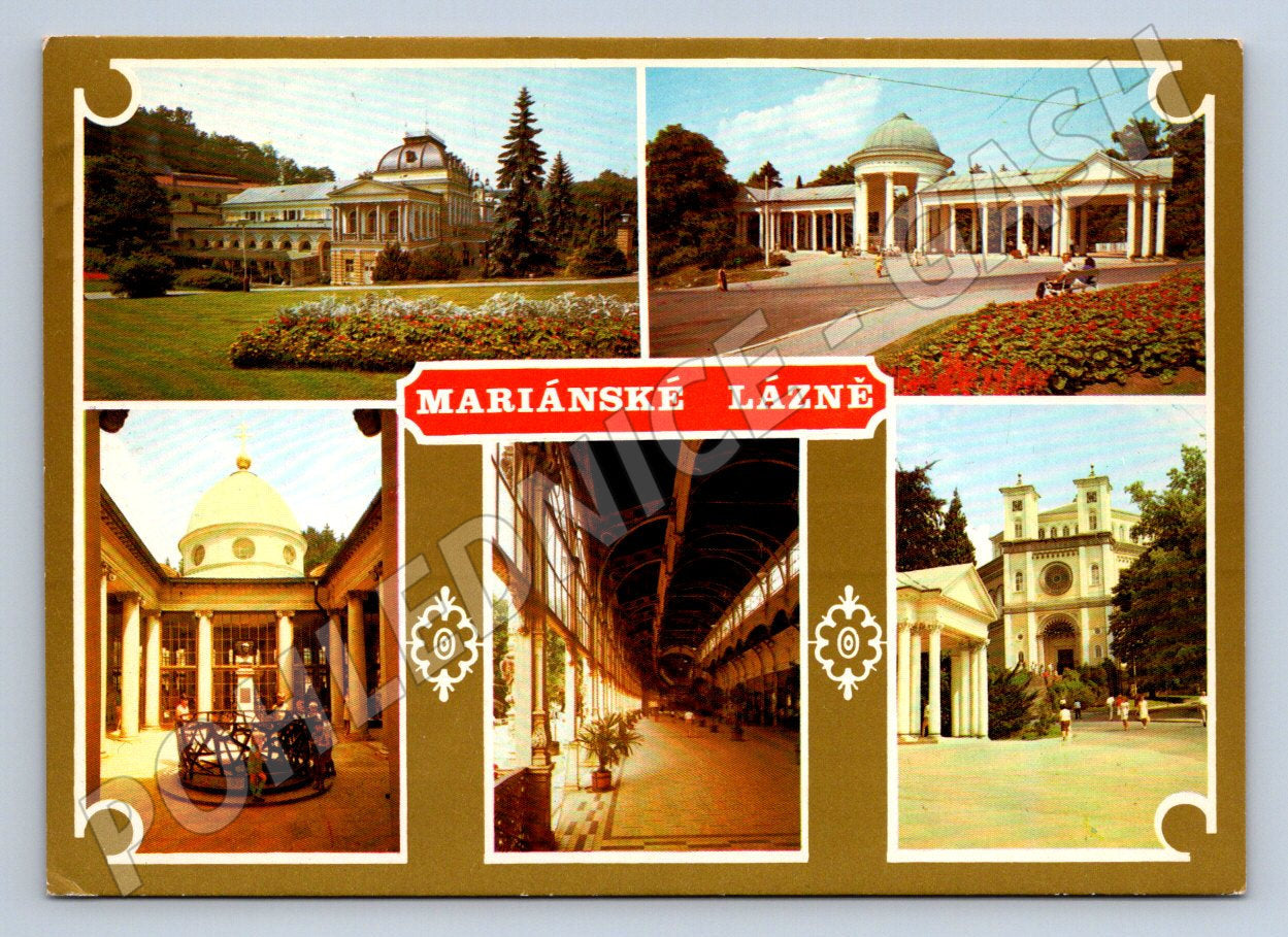 Pohlednice Mariánské Lázně koláž Československo PP (P2335)