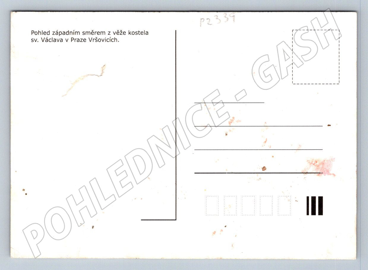 Pohlednice Praha Vršovice výhled z věže kostela sv Václava (P2339)