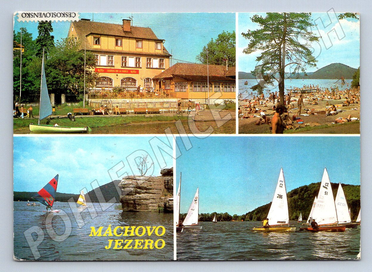 Pohlednice Máchovo jezero koláž Československo PP (P2345)