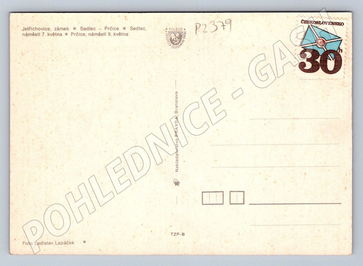 Pohlednice Sedlec Prčice Český Merán koláž zámek náměstí ČSR (P2379)
