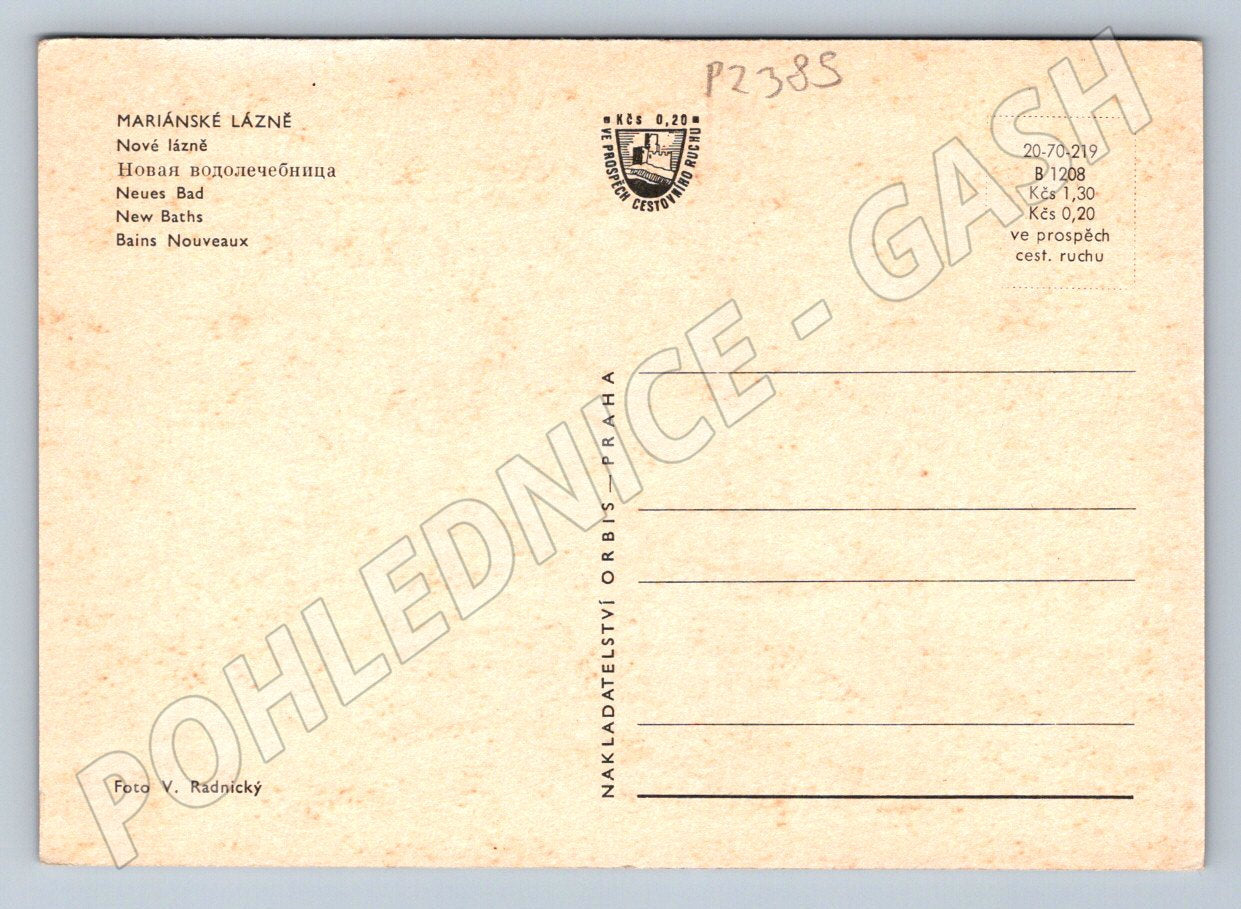 Pohlednice Mariánské Lázně Nové lázně (P2385)