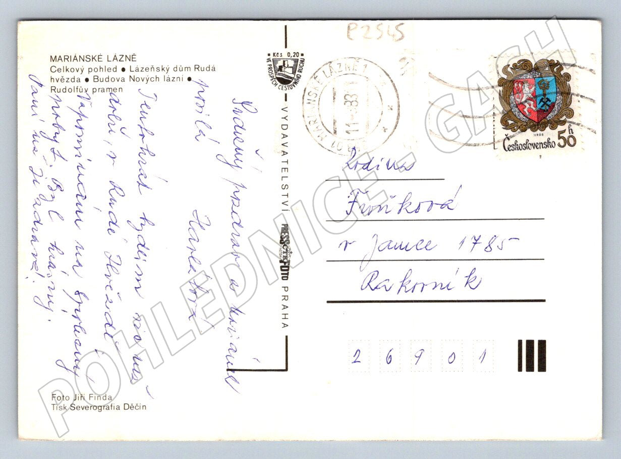 Pohlednice Mariánské Lázně více pohledů 1983 PP (P2545)