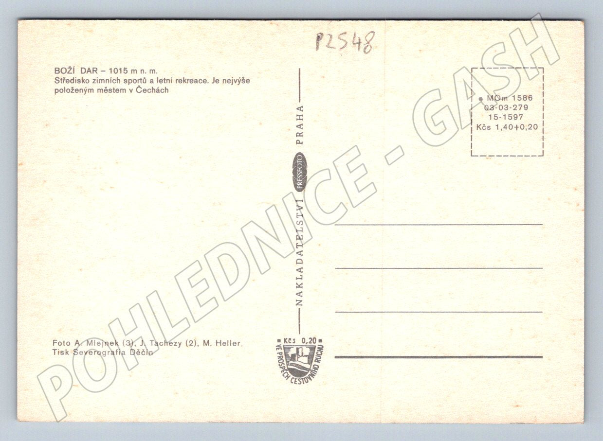 Pohlednice Boží Dar Krušné hory Zelený dům zimní koláž (P2548)
