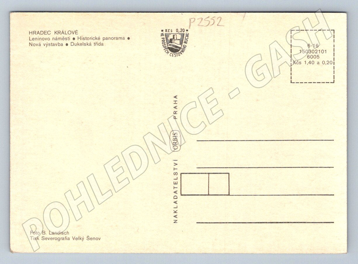 Postcard Hradec Králové collage of monuments and modern city (P2552)