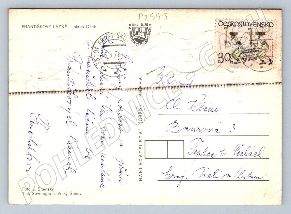 Pohlednice Františkovy Lázně malý formát historická PP (P2593)
