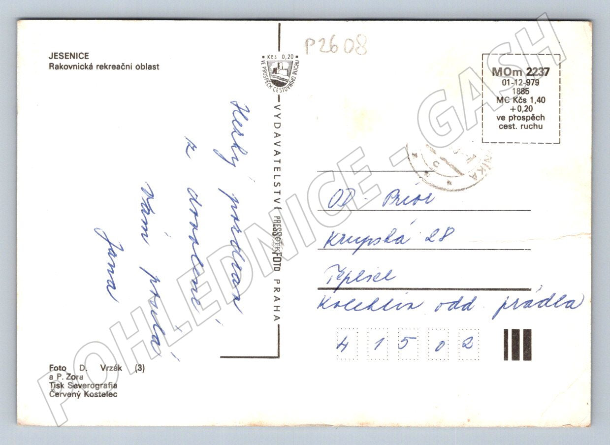 Pohlednice Jesenice Rakovnická rekreační oblast 1979 (P2608)