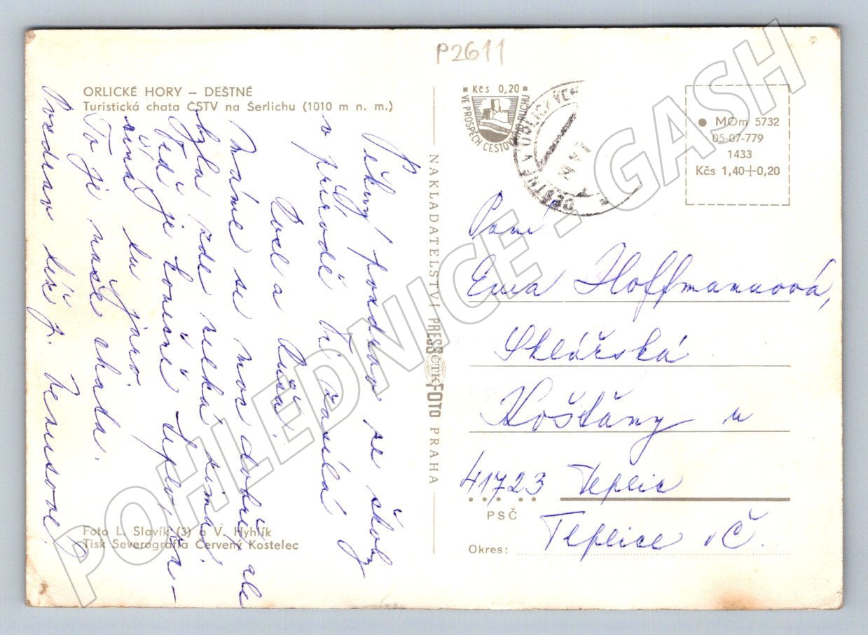 Pohlednice Orlické hory Šerlich turistická chata ČSTV koláž (P2611)