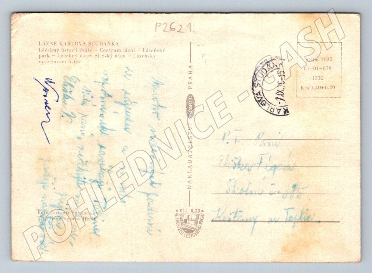 Postcard Karlova Studánka historical (P2621)