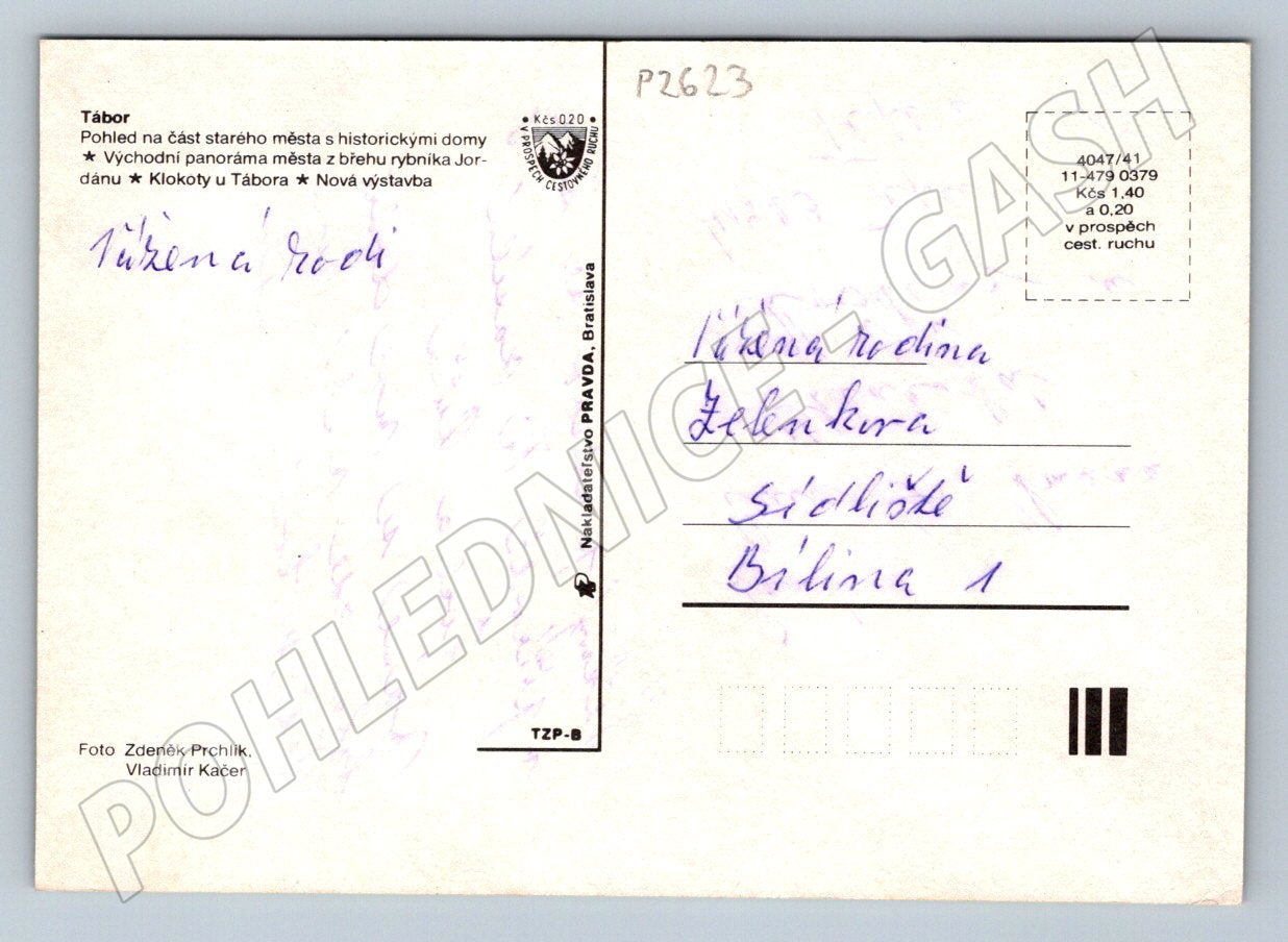 Pohlednice Tábor Klokoty více záběrů města PP (P2623)