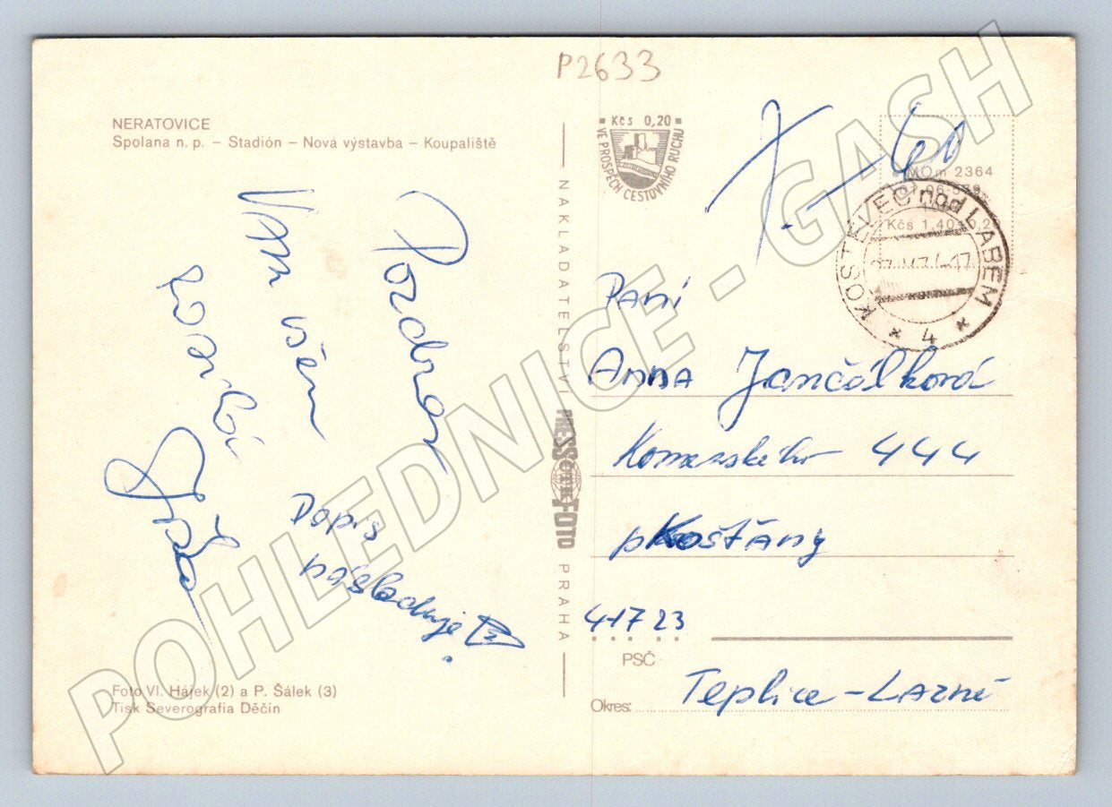 Pohlednice Neratovice koláž Spolana 1971 (P2633)