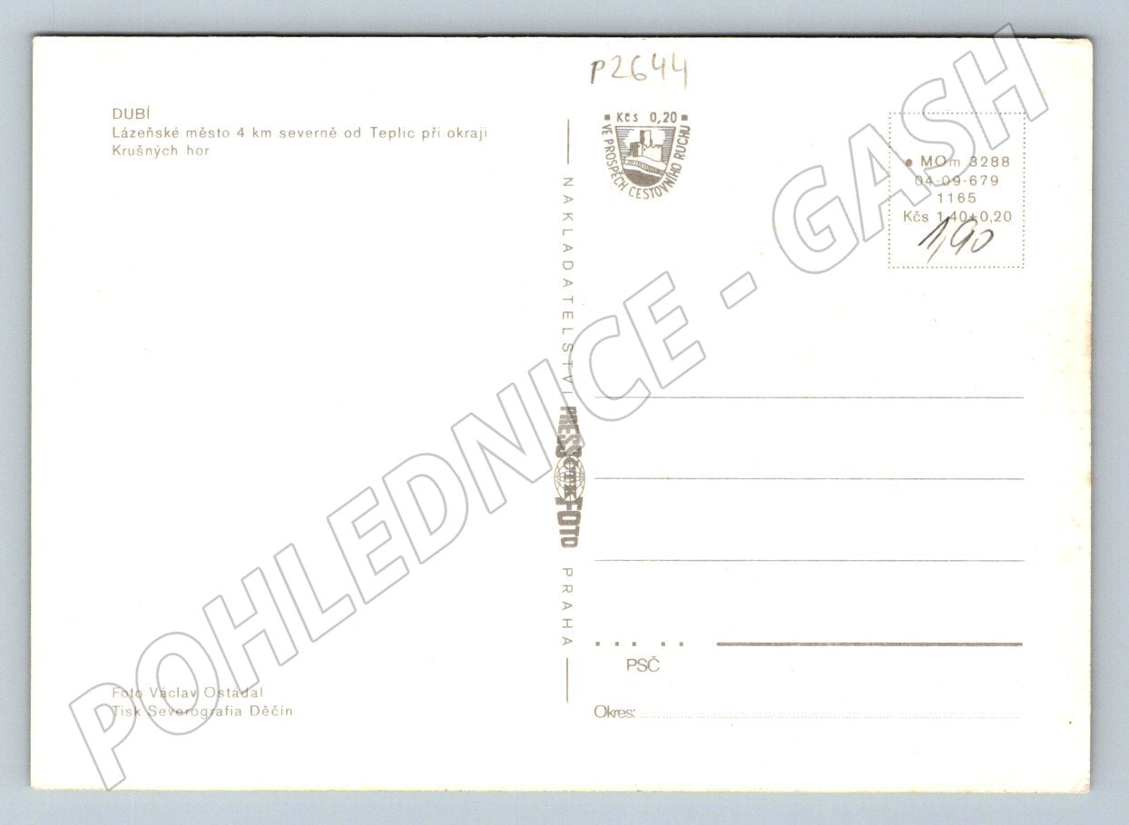 Pohlednice Dubí lázeňské město 60 léta (P2644)