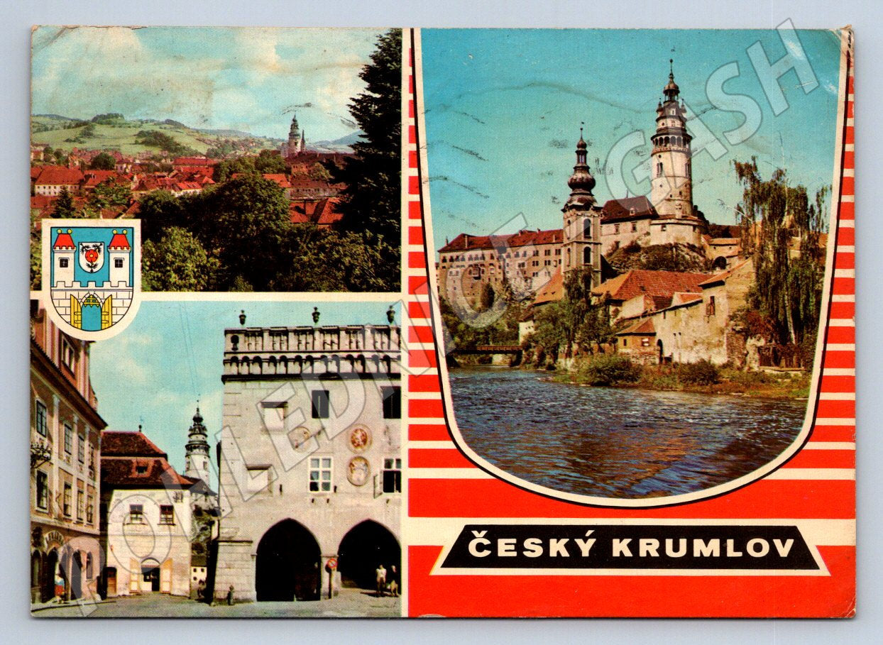 Pohlednice Český Krumlov zámek náměstí zn 1969 (P2655)
