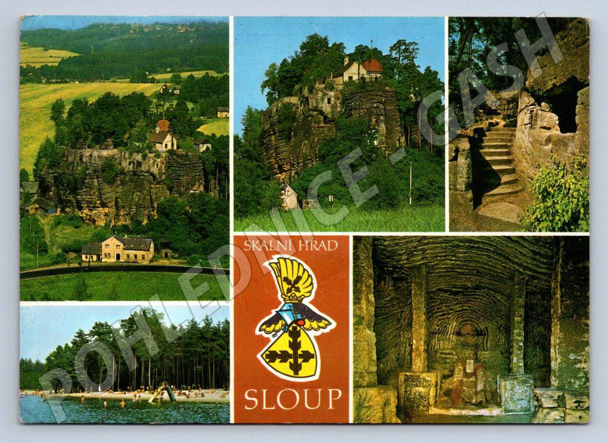 Pohlednice Sloup skalní hrad pískovcový CZ raz (P2656)