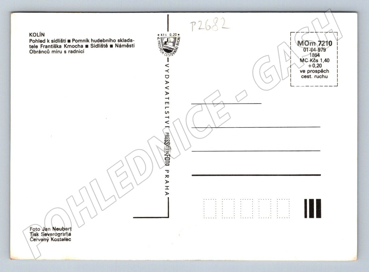 Pohlednice Kolín koláž sídliště a náměstí (P2682)