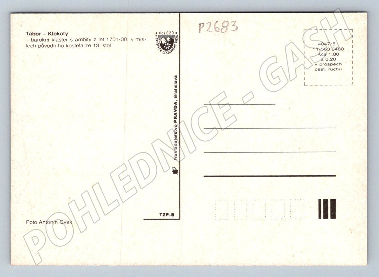 Pohlednice Tábor Klokoty barokní klášter (P2683)