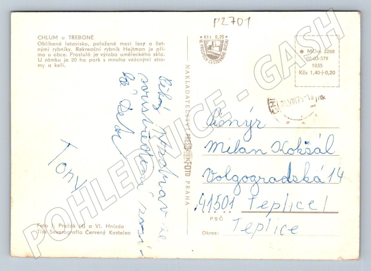 Pohlednice Chlum u Třeboně koláž Jižní Čechy (P2701)