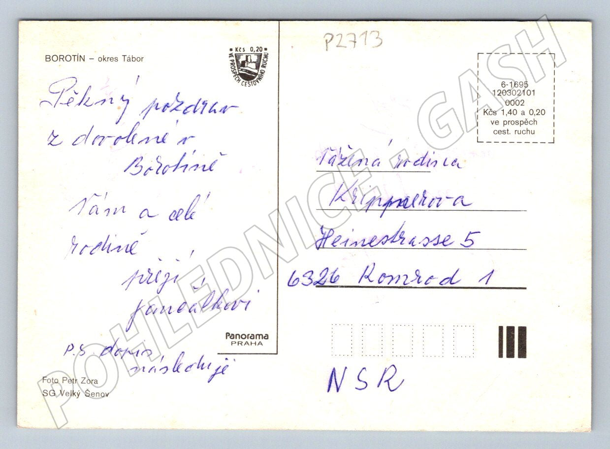Pohlednice Borotín historická koláž PP (P2713)