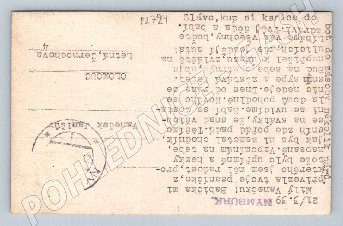 Pohlednice Nymburk 1929 (P2724)
