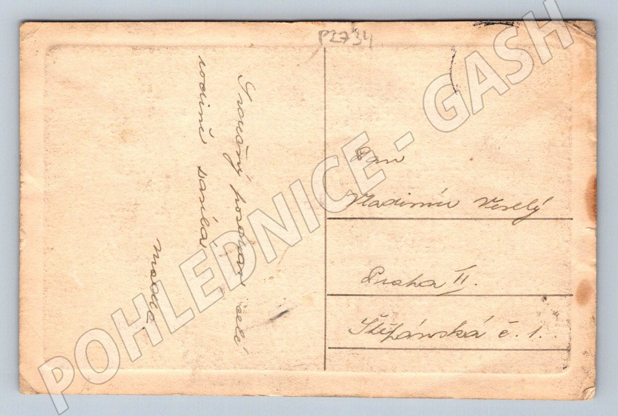 Pohlednice Ondřejov lesní partie kresba (P2734)