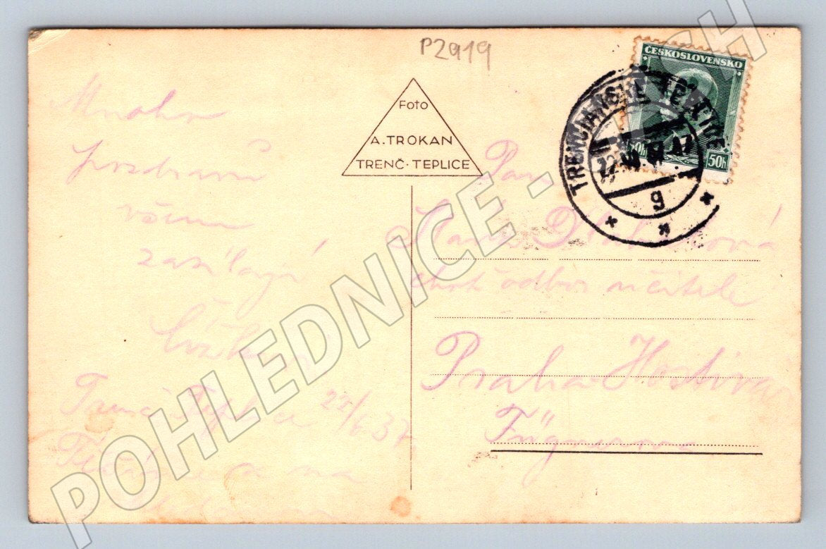 Pohlednice Slovensko Trenč. Teplice portrét 1935 (P2919)