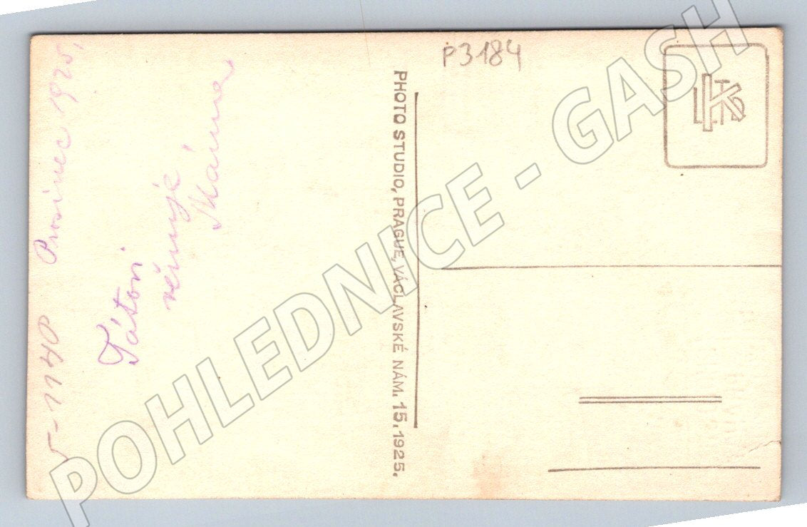 Pohlednice Praha portrét ženy ateliér 1925 (P3184)