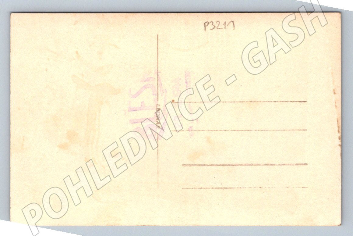 Pohlednice skupina lidi s kyticí (P3211)