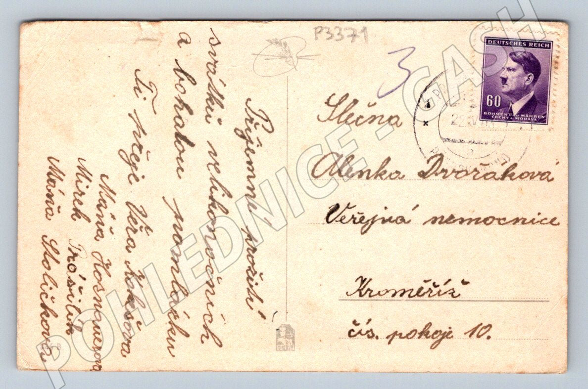Pohlednice Kroměříž dítě v kroji 1941 (P3371)