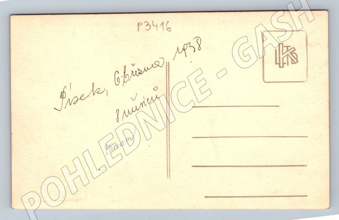 Pohlednice Písek dětský portrét 1938 (P3416)