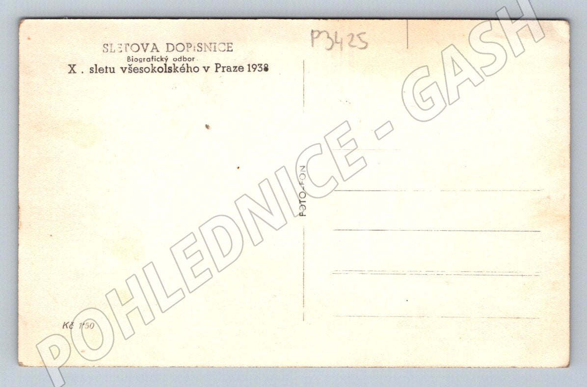 Pohlednice Praha X. všesokolský slet 1938 (P3425)